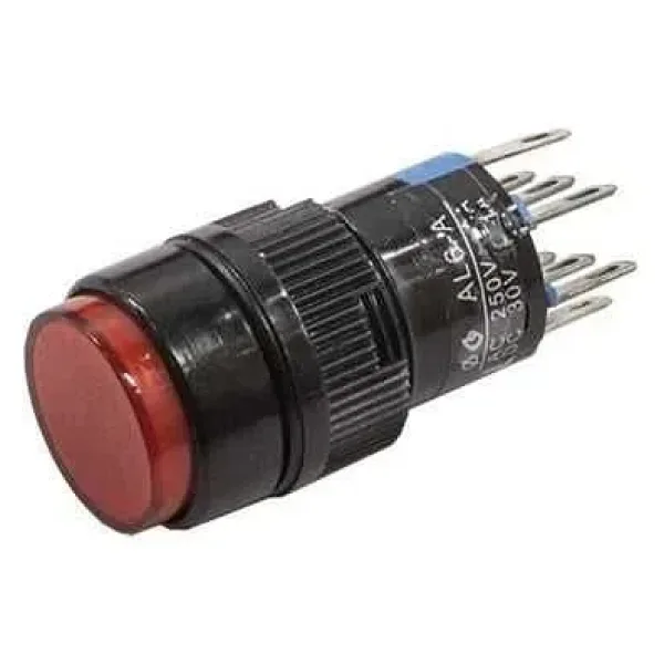 AL6-A 16mm 24V Kırmızı Anahtarlı Buton