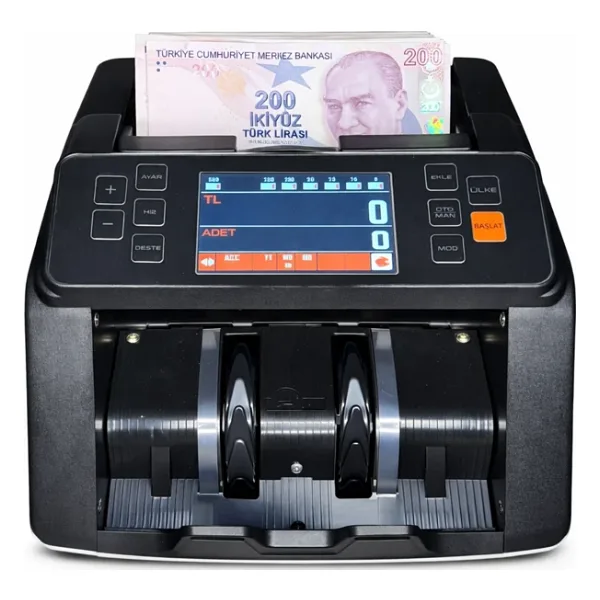 AlGeliyo Sesli Karışık Para Sayma Makinesi MIX 80, Tl Ve Euro Karışık Sayım - Dolar Adet Sayım Müşteri Ekranı
