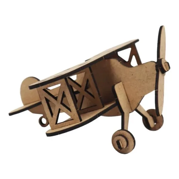 Boyanabilir 3D Ahşap Uçak - Demonte