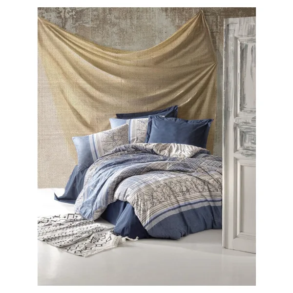 Cotton Box Toprak Serra Lacivert Çift Kişilik Nevresim Takımı