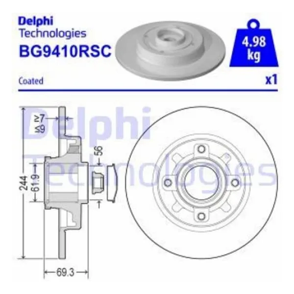 Delphi Bg9410rsc Fren Diski Arka C3 Aircross Iı 18-c3 Iıı 16-c4 Cactus 1.5 Bluehdı 18-2008 I 15-208 I 1.5 Bluehdı 18- 1623835180