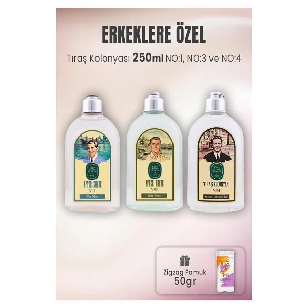 Eyüp Sabri Tuncer Tıraş Kolonyası Set 1-3-4 Ve Zigzag Pamuk 50 Gr