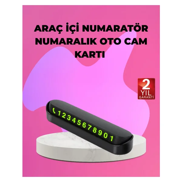 Fosforlu Araç Içi Park Kartı Numaratörü