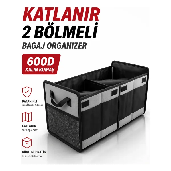 Gionmax Araç Bagaj Düzenleyici Çanta Organizer Katlanır Bagaj Çantası Oto Içi Eşya Düzenleme