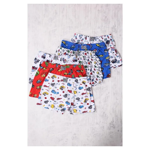 Gümüş 6'lı Erkek Çocuk Karışık Desenli Boxer Set 7-8 Yaş
