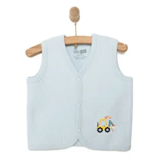 HelloBaby Erkek Bebek Yelek Kapitoneli Açık Mavi 1 Yaş