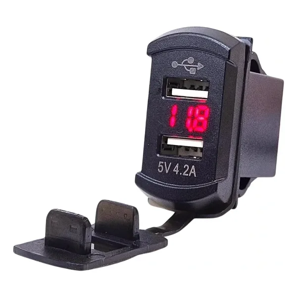 IC-266D-3 Marin Tip Voltmetreli İkili USB 12-24V - 5V/4.2A