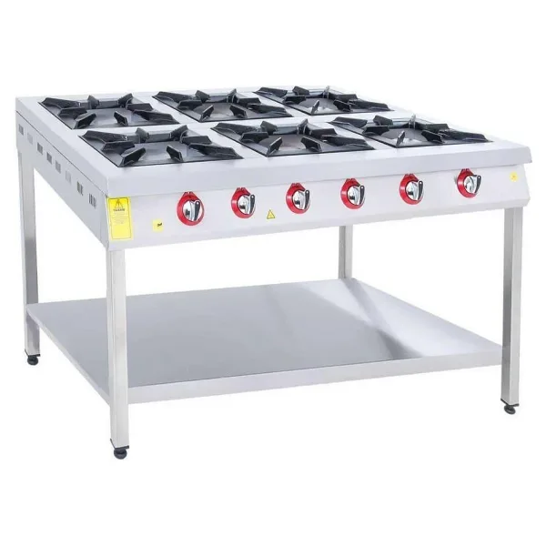 Işıkgaz Silverinox TB-6D 6 Gözlü Doğalgazlı Raflı Midi Ocak