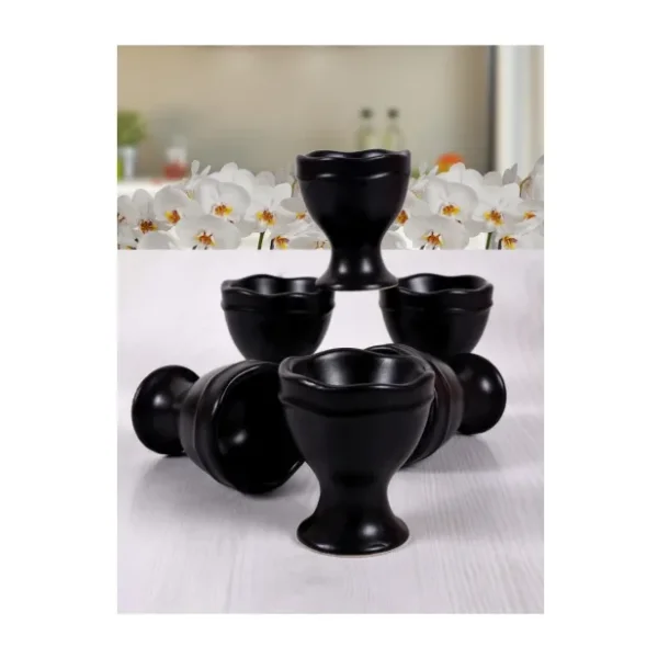 Keramika 6 Parça 7 Cm Mat Siyah Juliet Yumurtalik