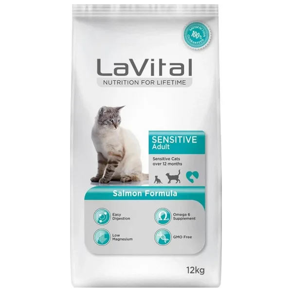 LaVital Sensitive Somonlu 12 kg Yetişkin Kedi Maması