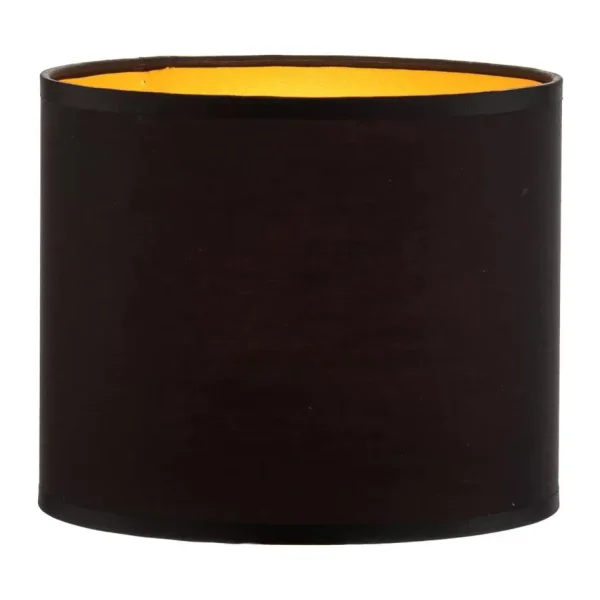 Levaillant Siyah Abajur Şapka & Başlık - İçi Gold Kaplama, 20 cm Çap, 18 cm Yükseklik - Özel Üretim & Kusursuz İşçilik