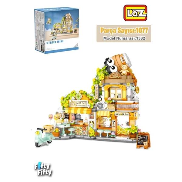 Loz Street Mini Cafe LZ-1382 1077 Parça Blok Oyuncak