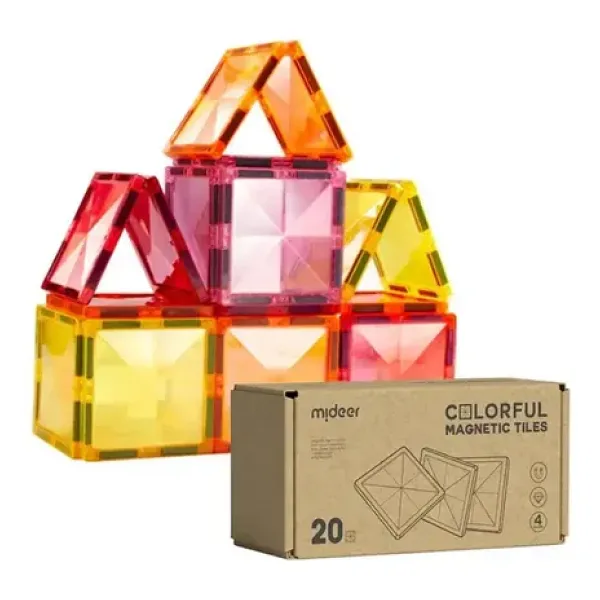 Mideer Magnetic Tiles Sıcak Renkler MD6396 20 Parça Blok Oyuncak