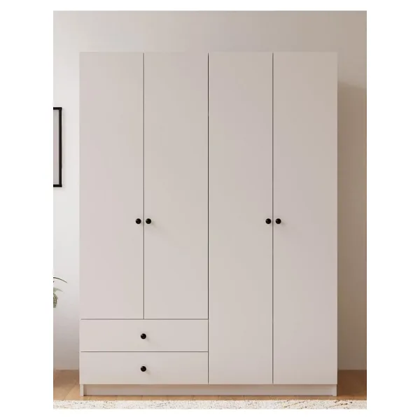 Rabi Ecem 2 Çekmeceli 4 Kapaklı Gardırop