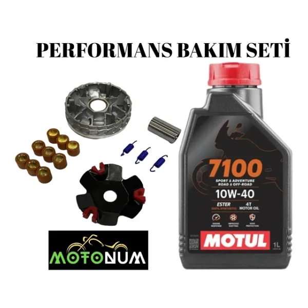 Rks Azure Uyumlu 50 Pro Performans Ön Varyatör Yağlı Bakım Seti Motul 7100 10W40 M1217