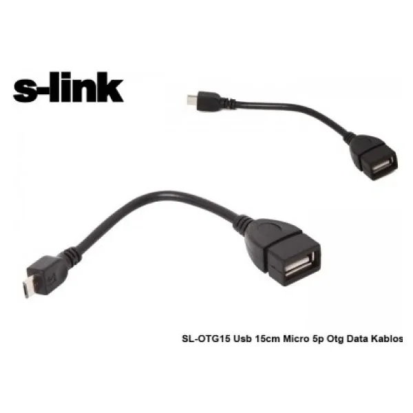 S-link SL-OTG15 15 cm Micro USB to USB Dönüştürücü