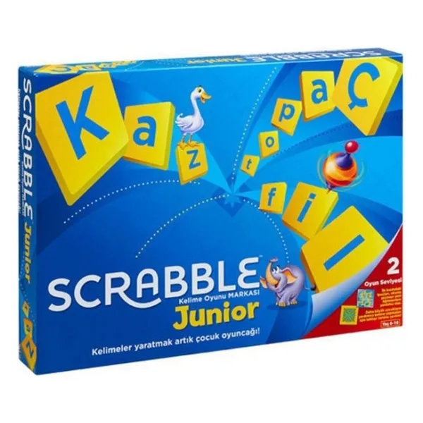 Scrabble Junior Kutu Oyunu Eğlenceli Harf Eşleştirme 5-7 Yaş Arası 2-4 Oyuncu İçin