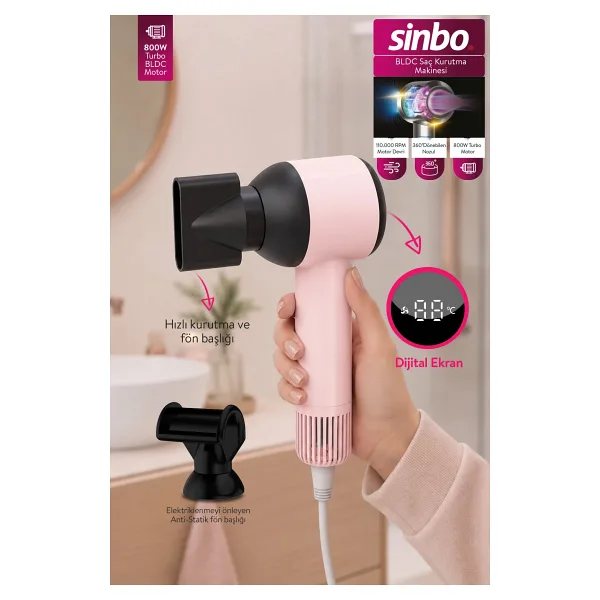 Sinbo SHD-1756 Bldc 800 W Saç Kurutma Makinesi