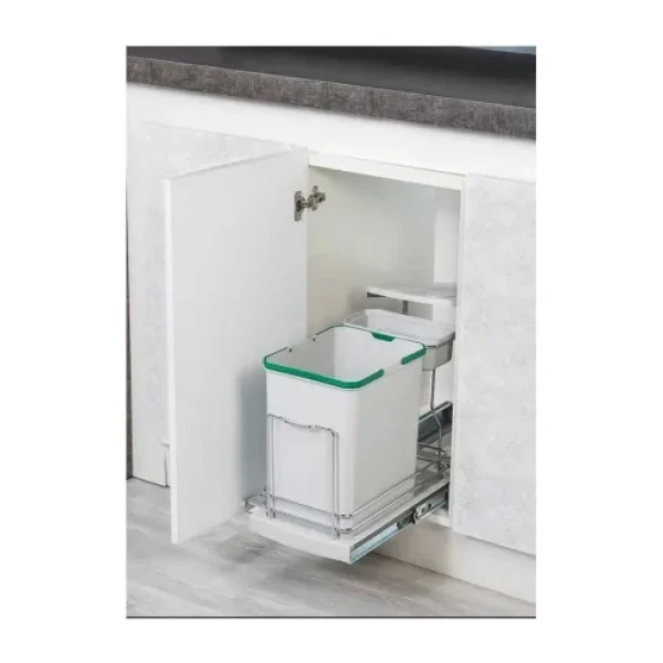 Starax 2391 Teleskopik Raylı Çöp Kovası 16+1 lt Gri