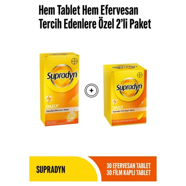 Supradyn 30 Efervesan Tablet 30 Film Kaplı Tablet