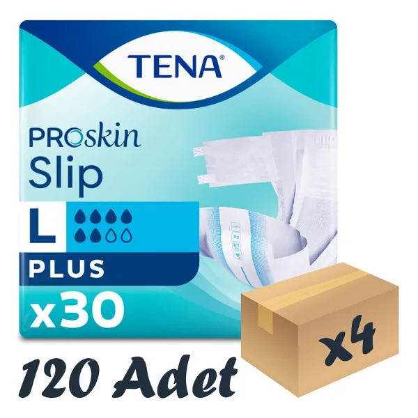 Tena Belbantlı Plus 6 Damla Büyük Boy L 30'lu 4 Adet Hasta Bezi