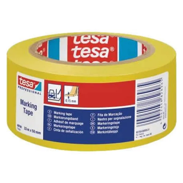 Tesa 60760-00095-15 33mtX50mm Sarı Yer İşaretleme İkaz Bandı