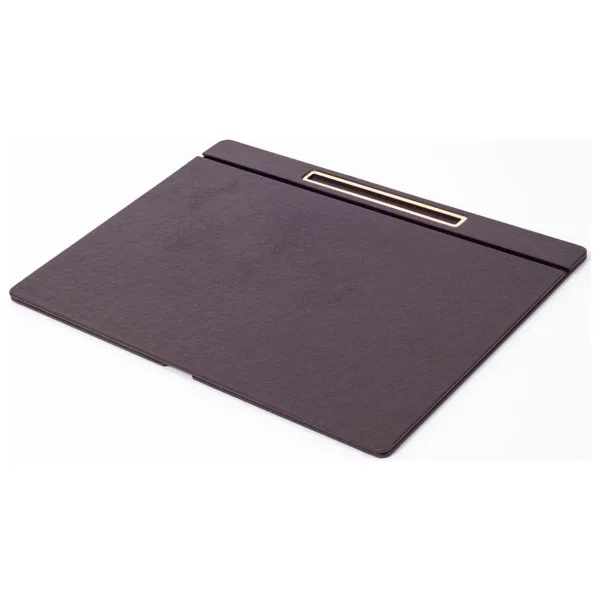 Turgut Office Deri Kapaklı Masa Sümeni Kahve Gold Detaylı 50x35cm