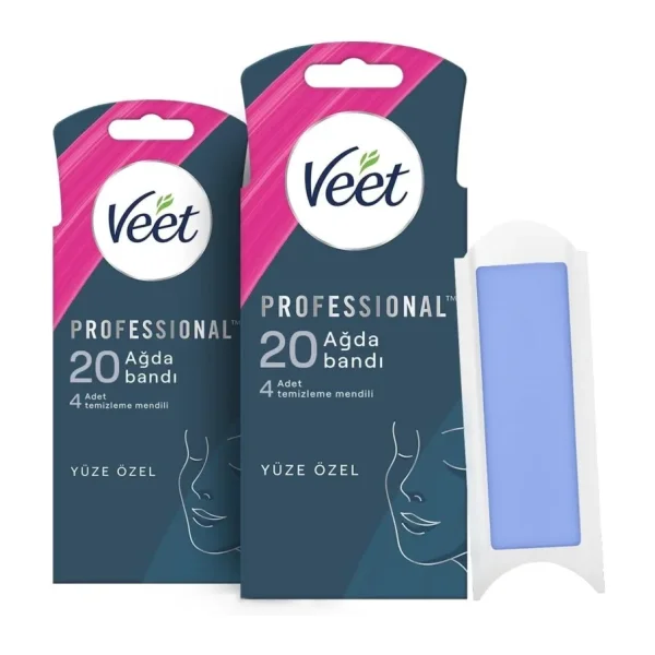 Veet Professional Hassas Ciltler için Yüze Özel 20'li 2 Adet Sir Ağda Bandı