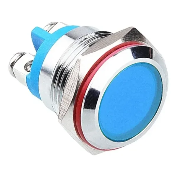 WD16L-P0 16mm 12-24V Metal Sinyal Lambası - Mavi