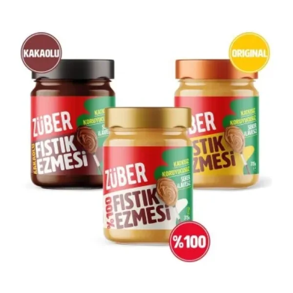 Züber Fıstık Ezmesi Deneme Paketi 315 gr 3'lü
