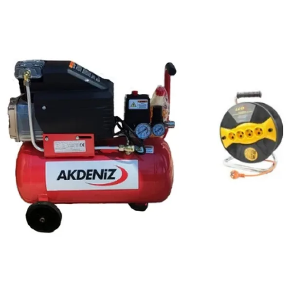Akdeniz 2 HP 8 Bar 24 LT Yağlı Hava Kompresörü