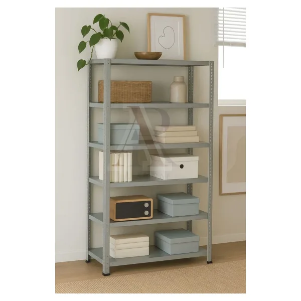 Alanraf Çelik Raf 6 Katlı 43X75X200 Dekoratif Raf Sistemleri, Depo Rafı, Arşiv Rafı, Kiler Rafı