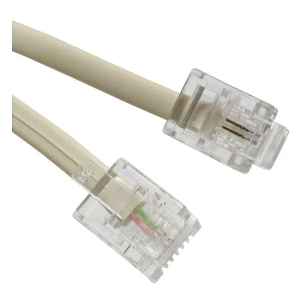 Ayt Telefon Hat Kablosu 10 Metre 2 Pin Soketli Jack Soketleri Takılı Hazır Sabit Telefon Kablosu