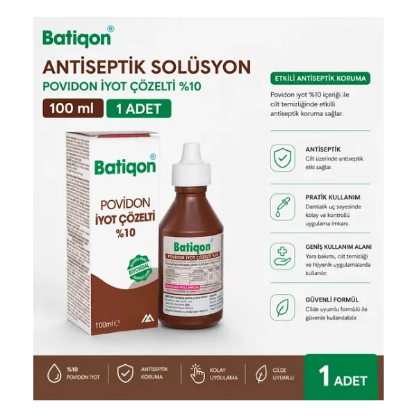 Batiqon Batikon Povidon Iyot Çözelti 100 ML Kapaklı