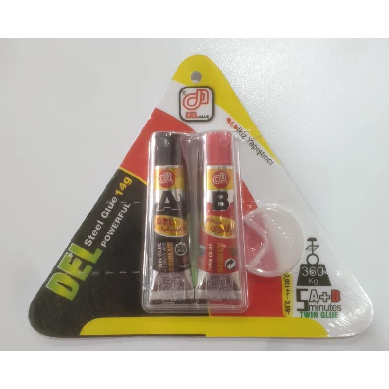 Del Glue İkiz Yapıştırıcı 14 gr Metal, Çelik, Demir, Fayans, Granit, Taş, Sert Plastik