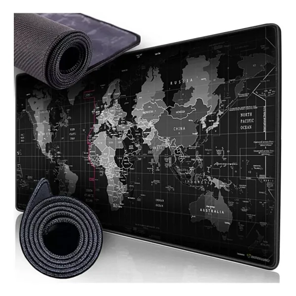 Everest Grup Dünya Desenli Mausepad 90x40 Xl 3 Mm Kauçuk Kaymaz Taban Oyuncu Gaming Mouse Pad