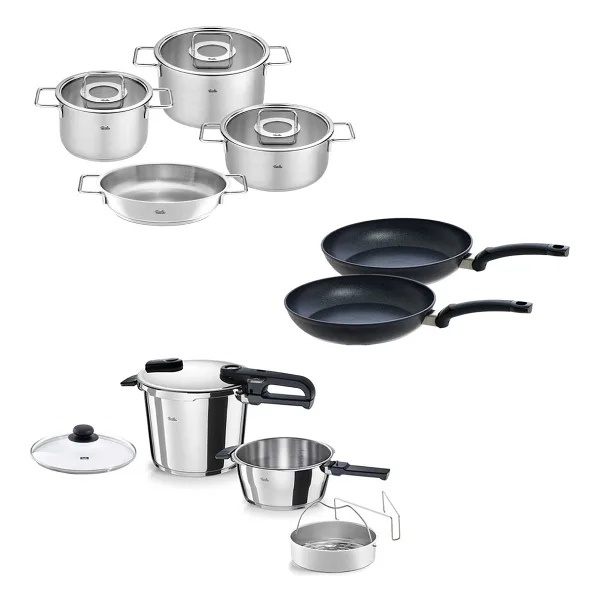 Fissler Vitaquick Edition 6+3.5 lt Düdüklü Tencere + Pure Tencere ve Tava Seti