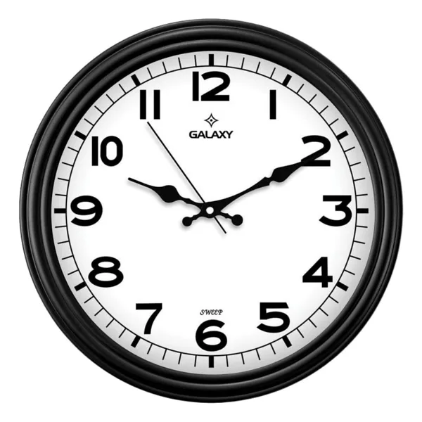 Galaxy D-200-K Klasik Kadran Siyah Renk Sessiz Akar 30 cm Duvar Saati