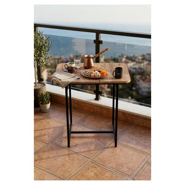 GOLDFALEZ Mutfak Masası Modern 2 Kişilik Yemek Masası Şık Dayanıklı Balkon Cafe Bahçe Masa Minör 9816 Atlantik