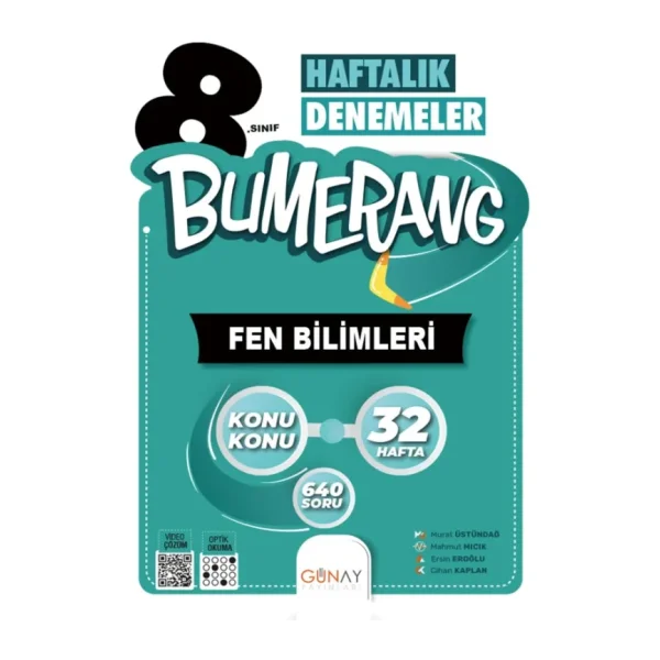 Günay Yayınları 8. Sınıf LGS Bumerang Fen Bilimleri Konu Konu 32 Haftalık Denemeler