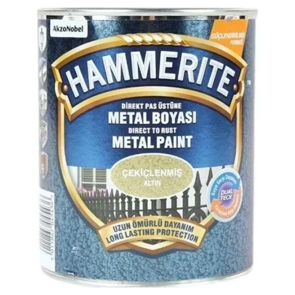 Hammerite Pas Üstü Metal Boyası Çekiçlenmiş Altın 0,75Lt