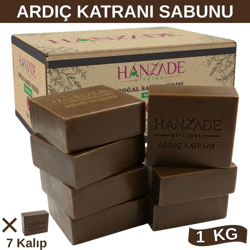 Hanzade Bitkisel Doğal El Yapımı Hatay Ardıç Katranı Sabunu Katranlı Sabun 1 Kg