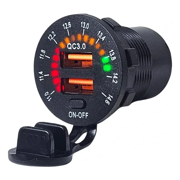 IC-266D-5 Pano Tip Akü Göstergeli İkili USB 3.0