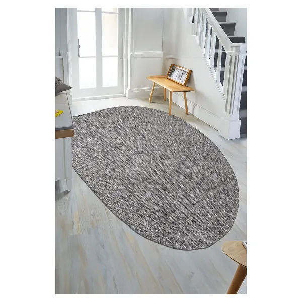 Konfor Halı Konfor Halı Tema 9035 Gri Sisal Hasır İç Dış Mekan Kilim Dekoratif Bahçe Balkon Salon Halısı