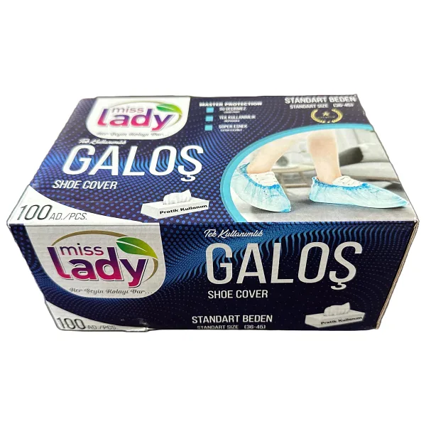 Mis Lady Tek Kullanımlık Pratik Kutulu Galoş - Mavi - 100 Adetlik 1 Paket
