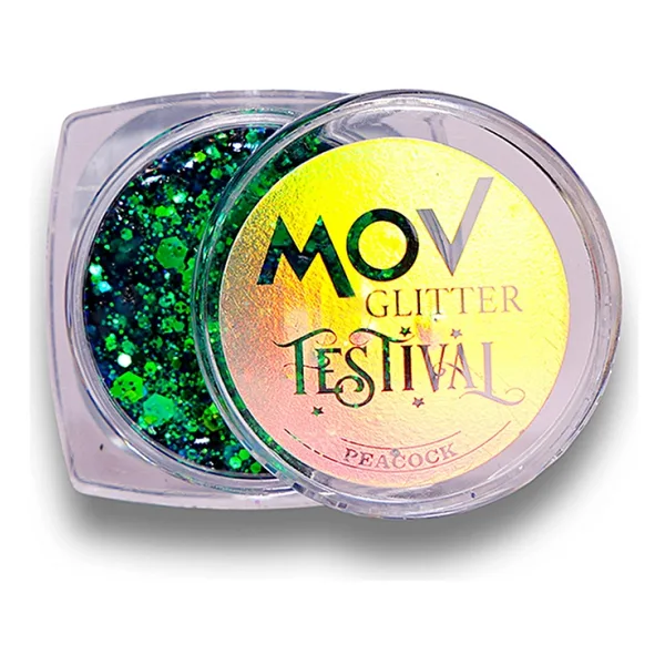 Mov Glitter Festival Peacock Vücut Simi
