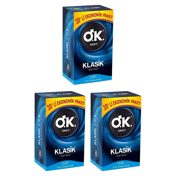 Okey Klasik 20'li 3 Adet Prezervatif