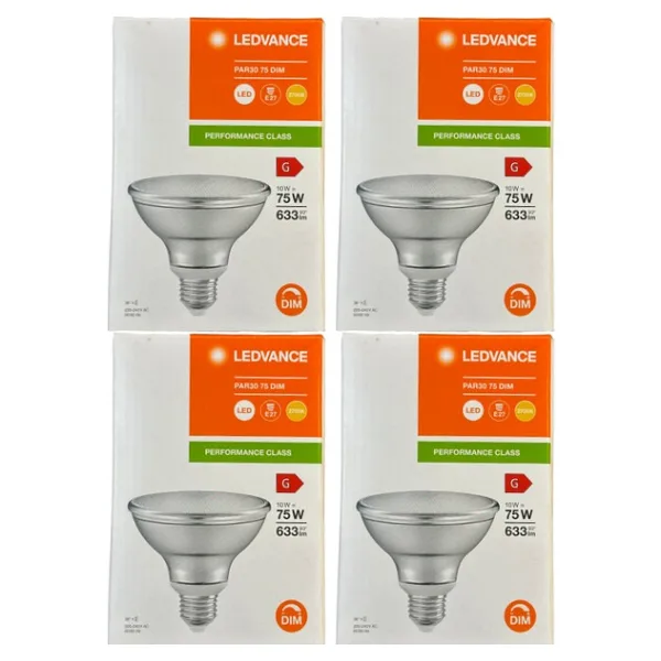 Osram Ledvance 10W (75W) 2700K (Sarı Işık) Par30 E27 Duylu Dim Edilebilir Led Spot (4 Adet)