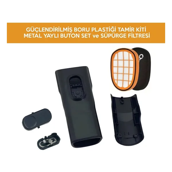 Philips XC 7043 Speed Pro Max Dikey Süpürge Boru Tamir Kiti , Metal Yaylı Buton ve Filtre