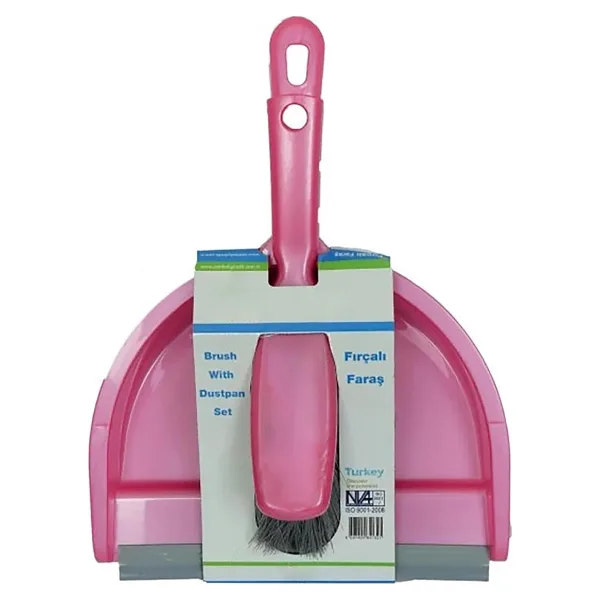 Promosyonca Faraş Seti, Uç Kısmı Silikon, (Kürek ve Fırça) (Pembe)